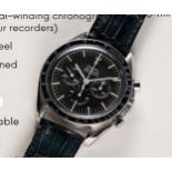 A RARE GENTLEMAN'S STAINLESS STEEL OMEGA SPEEDMASTER PROFESSIONAL "PRE MOON" CHRONOGRAPH WRIST WATCH