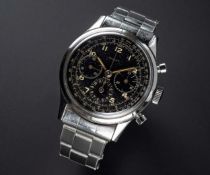 A RARE GENTLEMAN'S LARGE SIZE STAINLESS STEEL GALLET MULTICHRON 12 "JIM CLARK" CHRONOGRAPH