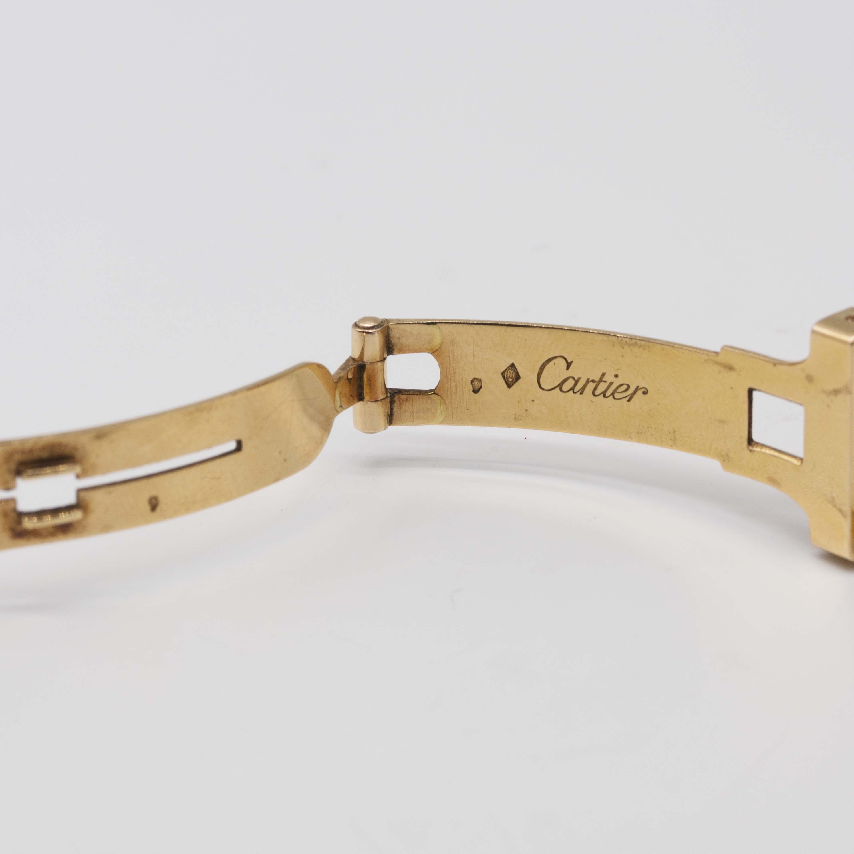 A LADIES 18K SOLID GOLD CARTIER TANK WRIST WATCH CIRCA 1980s Movement: Manual wind, signed - Image 6 of 12