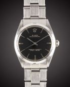 A RARE GENTLEMAN'S STAINLESS STEEL ROLEX OYSTER PERPETUAL BRACELET WATCH CIRCA 1967, REF. 1002