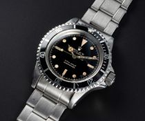 A VERY RARE GENTLEMAN'S STAINLESS STEEL ROLEX OYSTER PERPETUAL SUBMARINER BRACELET WATCH CIRCA 1961,