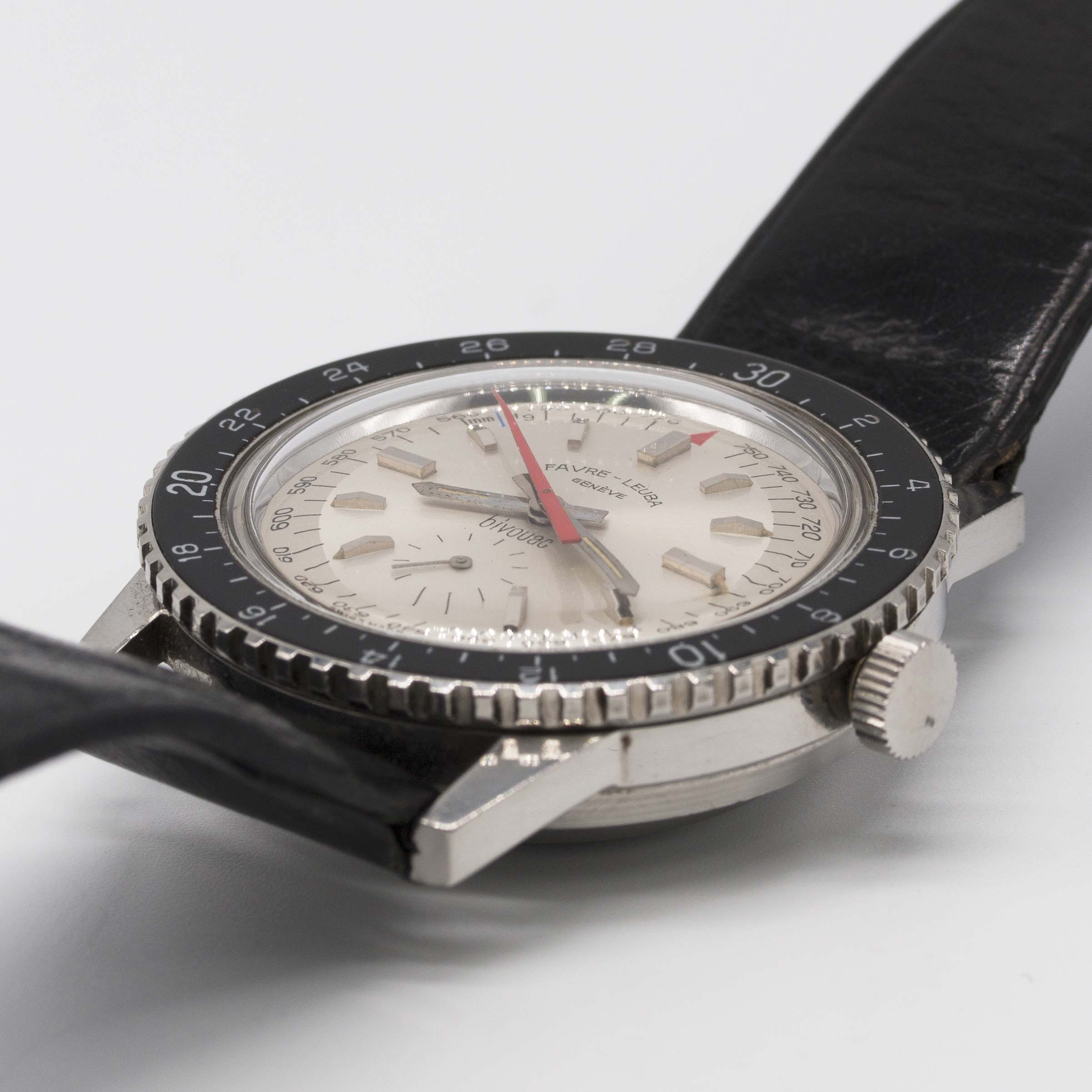 A GENTLEMAN'S STAINLESS STEEL FAVRE LEUBA BIVOUAC ALTIMETER BAROMETER WRIST WATCH CIRCA 1960s, - Image 3 of 8