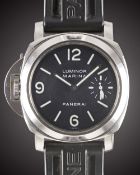 A GENTLEMAN'S STAINLESS STEEL PANERAI LUMINOR MARINA LEFT HANDED WRIST WATCH DATED 2003, REF.