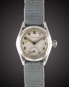 A GENTLEMAN'S STAINLESS STEEL ROLEX OYSTER WRIST WATCH CIRCA 1940, REF. 3121 WITH 'PETER LOCK R.