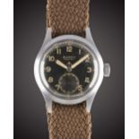 A GENTLEMAN'S BRITISH MILITARY BUREN GRAND PRIX W.W.W. WRIST WATCH CIRCA 1940s, PART OF THE "DIRTY