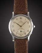 A RARE GENTLEMAN'S STAINLESS STEEL ROLEX WRIST WATCH CIRCA 1950s, REF. 4542 WITH ART DECO DESIGN