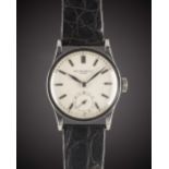 A GENTLEMAN'S STAINLESS STEEL PATEK PHILIPPE CALATRAVA WRIST WATCH CIRCA 1940s, REF. 96 Movement: