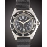 A GENTLEMAN'S STAINLESS STEEL US MILITARY SPECIAL FORCES BENRUS TYPE II WRIST WATCH DATED 1973