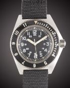 A GENTLEMAN'S STAINLESS STEEL US MILITARY SPECIAL FORCES BENRUS TYPE II WRIST WATCH DATED 1973