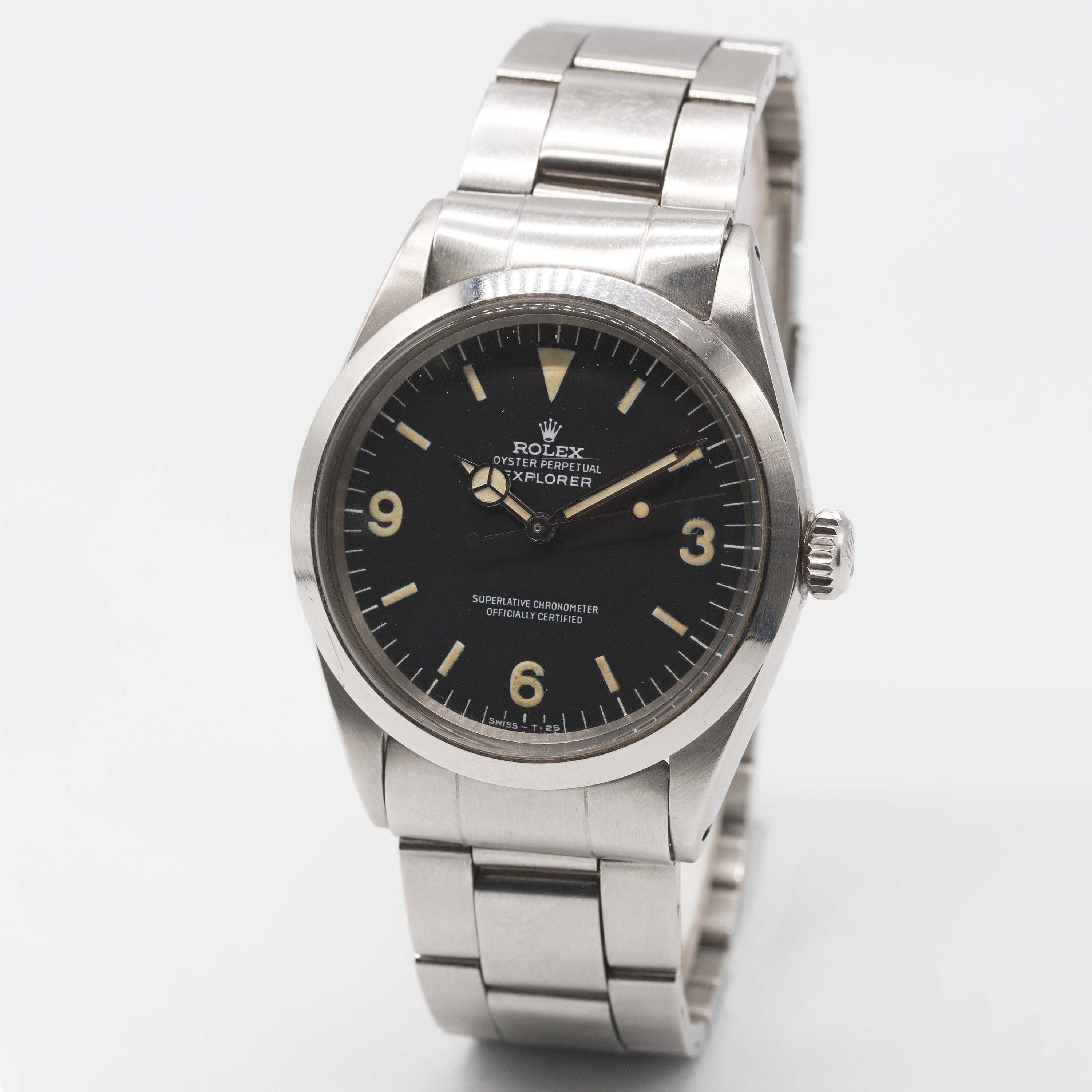 A RARE GENTLEMAN'S STAINLESS STEEL ROLEX OYSTER PERPETUAL EXPLORER BRACELET WATCH CIRCA 1972, REF. - Image 6 of 13