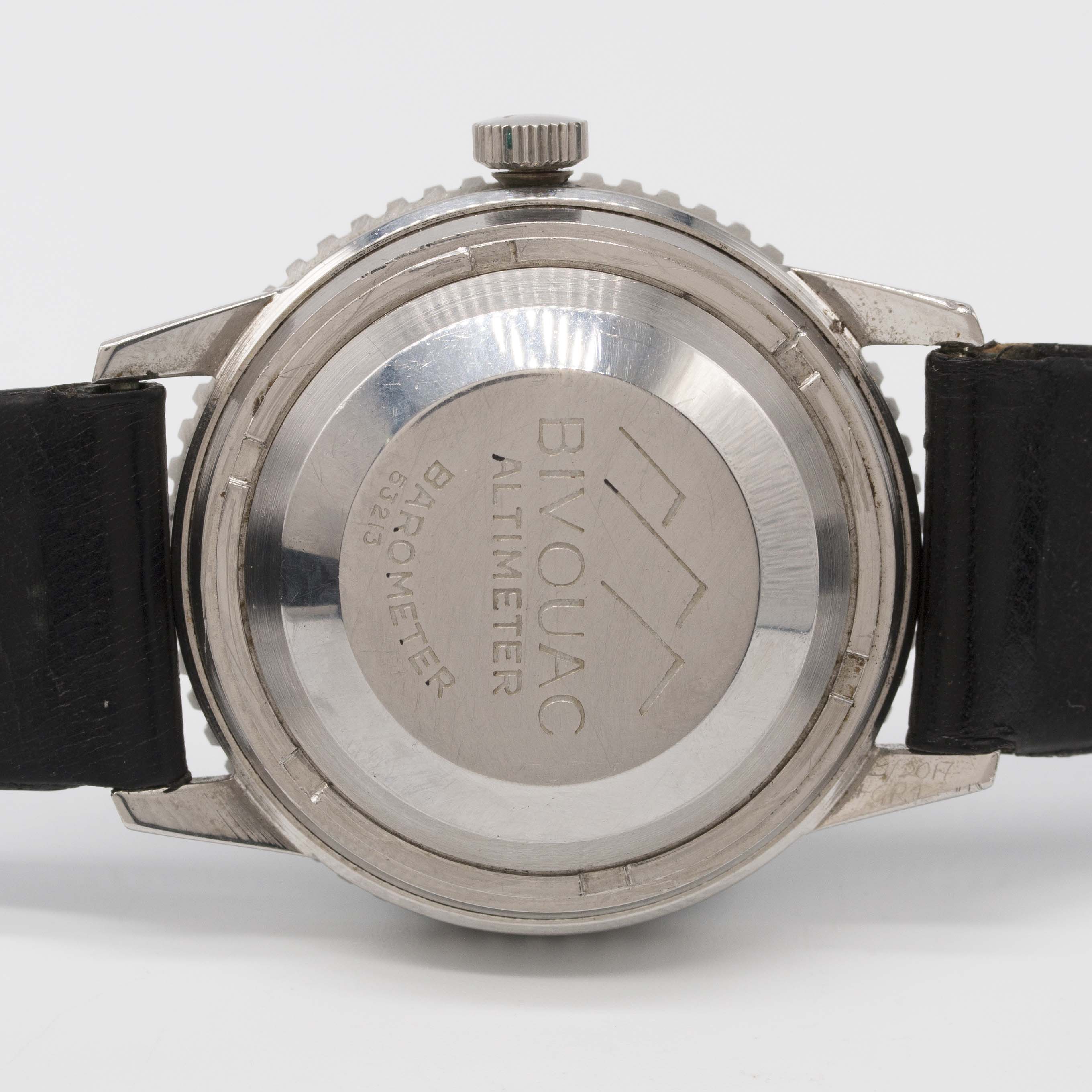 A GENTLEMAN'S STAINLESS STEEL FAVRE LEUBA BIVOUAC ALTIMETER BAROMETER WRIST WATCH CIRCA 1960s, - Image 6 of 8