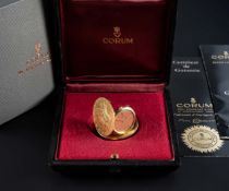 AN 18K SOLID GOLD CORUM 20 DOLLAR COIN WATCH DATED 1976, WITH THE ORIGINAL BOX & GUARANTEE Movement: