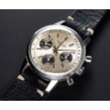 A GENTLEMAN'S STAINLESS STEEL BREITLING "LONG PLAYING" CHRONOGRAPH WRIST WATCH CIRCA 1973, REF.