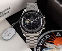 A RARE GENTLEMAN'S STAINLESS STEEL OMEGA SPEEDMASTER PROFESSIONAL "APOLLO XIII" CHRONOGRAPH BRACELET