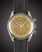 A GENTLEMAN'S STAINLESS STEEL OMEGA DE VILLE DATO CHRONOGRAPH WRIST WATCH CIRCA 1970, REF. 146.017