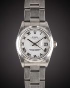 A MID SIZE STAINLESS STEEL ROLEX OYSTER PERPETUAL DATEJUST BRACELET WATCH DATED 2005, REF. 78240
