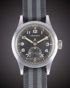 A GENTLEMAN'S BRITISH MILITARY VERTEX W.W.W. WRIST WATCH CIRCA 1940s, PART OF THE "DIRTY DOZEN"