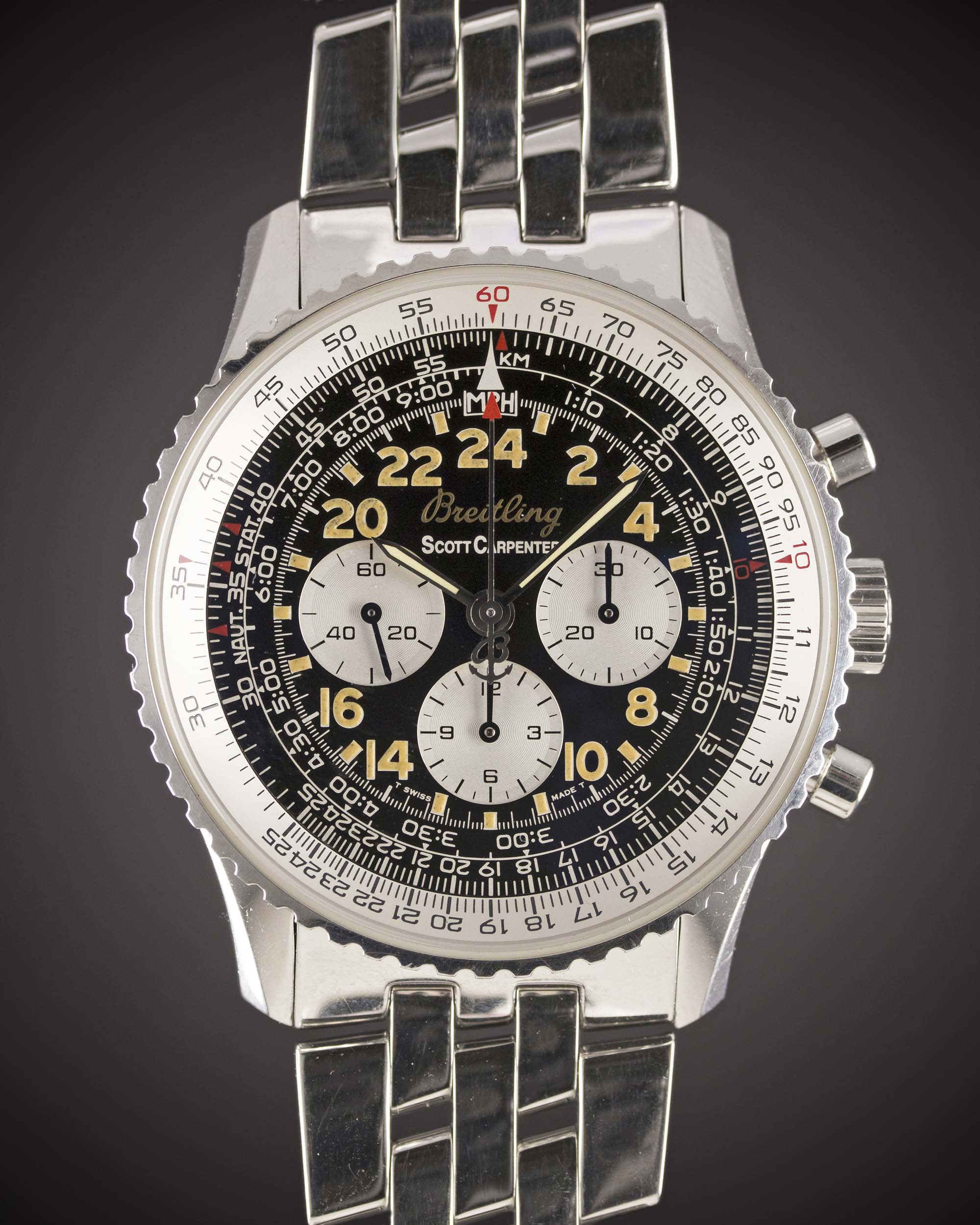 A RARE GENTLEMAN'S STAINLESS STEEL BREITLING COSMONAUTE SCOTT CARPENTER "SERIE LIMITEE"