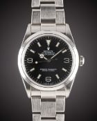 A GENTLEMAN'S STAINLESS STEEL ROLEX OYSTER PERPETUAL EXPLORER BRACELET WATCH CIRCA 2002, REF. 114270