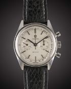 A GENTLEMAN'S STAINLESS STEEL OMEGA DE VILLE CHRONOGRAPH WRIST WATCH CIRCA 1969, REF. 145.017 WITH