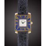 A GENTLEMAN'S 18K SOLID GOLD CARTIER PARIS QUADRANT WRIST WATCH CIRCA 1990s Movement: Quartz, signed