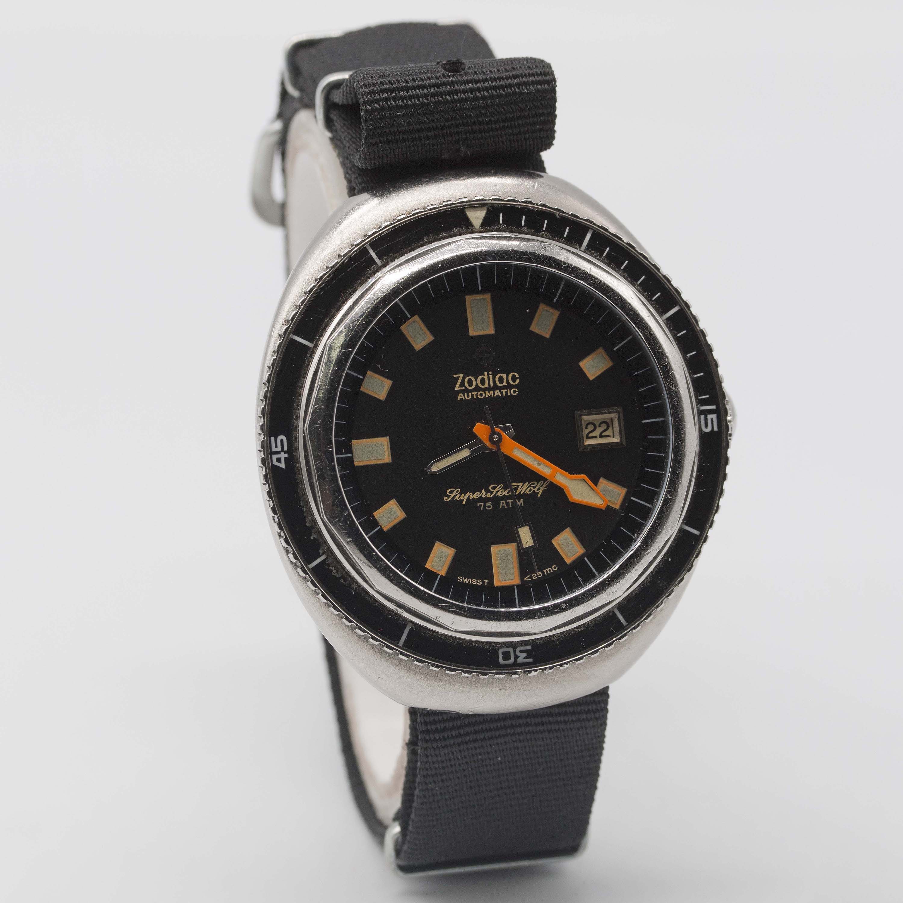 A GENTLEMAN'S STAINLESS STEEL ZODIAC SUPER SEA WOLF AUTOMATIC DIVERS WRIST WATCH CIRCA 1970, REF. - Image 5 of 10