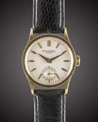 A GENTLEMAN'S 18K SOLID GOLD PATEK PHILIPPE CALATRAVA WRIST WATCH CIRCA 1940s, REF. 96 Movement: