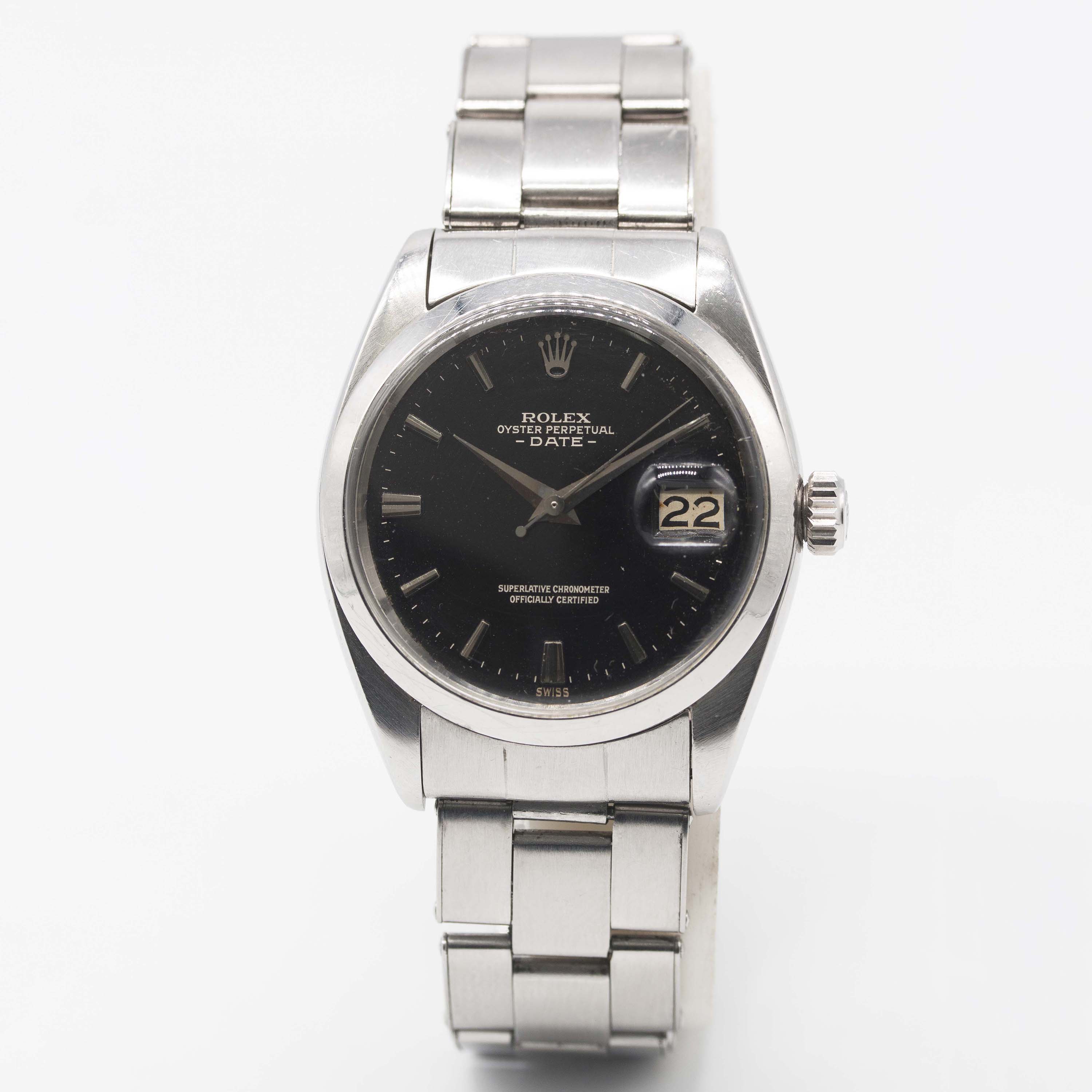 A GENTLEMAN'S STAINLESS STEEL ROLEX OYSTER PERPETUAL DATE BRACELET WATCH CIRCA 1961, REF. 1500 GLOSS - Image 2 of 12