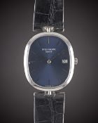 A RARE GENTLEMAN'S STAINLESS STEEL PATEK PHILIPPE ELLIPSE WRIST WATCH CIRCA 1980s, REF. 3930 WITH