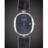 A RARE GENTLEMAN'S STAINLESS STEEL PATEK PHILIPPE ELLIPSE WRIST WATCH CIRCA 1980s, REF. 3930 WITH