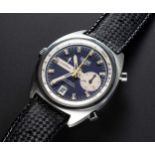 A GENTLEMAN'S STAINLESS STEEL HEUER CARRERA AUTOMATIC CHRONOGRAPH WRIST WATCH CIRCA 1970s, REF.