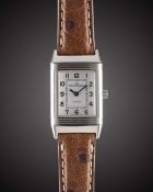 A LADIES STAINLESS STEEL JAEGER LECOULTRE REVERSO WRIST WATCH CIRCA 2000s, REF. 260.8.86 Movement: