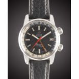 A GENTLEMAN'S STAINLESS STEEL ENICAR SHERPA JET GMT WRIST WATCH CIRCA 1968, REF. 148-35-02 Movement: