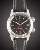 A GENTLEMAN'S STAINLESS STEEL ENICAR SHERPA JET GMT WRIST WATCH CIRCA 1968, REF. 148-35-02 Movement: