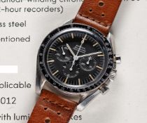 A RARE GENTLEMAN'S STAINLESS STEEL OMEGA SPEEDMASTER PROFESSIONAL "PRE MOON" CHRONOGRAPH WRIST WATCH