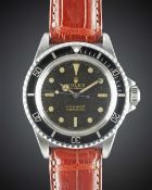 A GENTLEMAN'S STAINLESS STEEL ROLEX OYSTER PERPETUAL SUBMARINER WRIST WATCH CIRCA 1967, REF. 5513