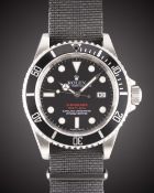 A GENTLEMAN'S CUSTOMISED STAINLESS STEEL PROJECT X ROLEX OYSTER PERPETUAL SUBMARINER "DOUBLE RED"