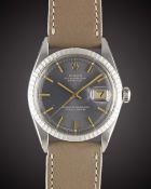 A GENTLEMAN'S STAINLESS STEEL ROLEX OYSTER PERPETUAL DATEJUST "WIDE BOY" WRIST WATCH CIRCA 1974,