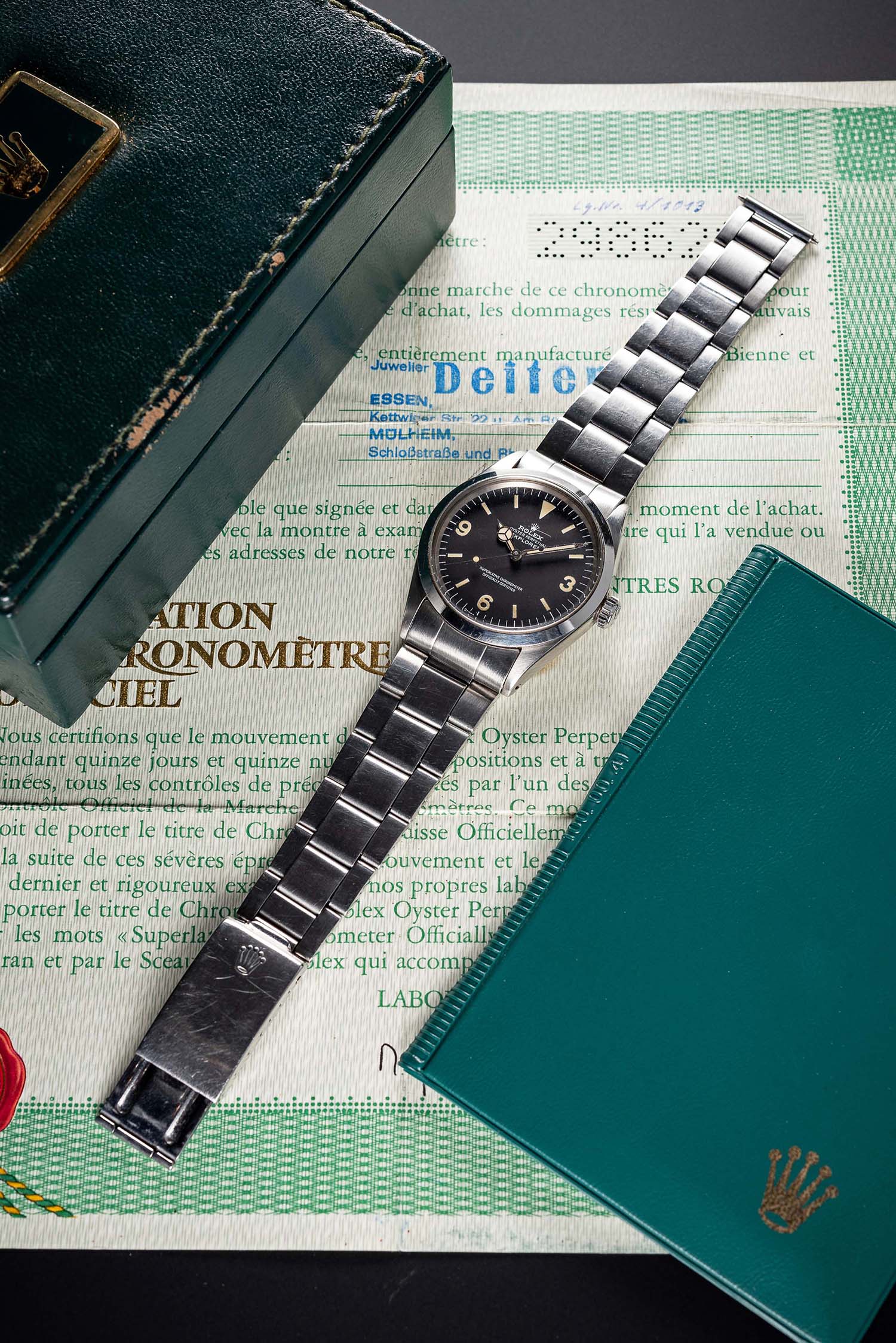 A RARE GENTLEMAN'S STAINLESS STEEL ROLEX OYSTER PERPETUAL EXPLORER BRACELET WATCH CIRCA 1972, REF. - Image 2 of 13
