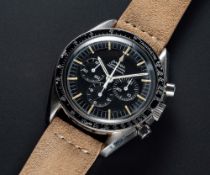 A RARE GENTLEMAN'S STAINLESS STEEL OMEGA SPEEDMASTER PROFESSIONAL CHRONOGRAPH WRIST WATCH CIRCA