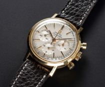 A FINE GENTLEMAN'S 18K SOLID YELLOW GOLD OMEGA SEAMASTER DE VILLE "WATERPROOF" CHRONOGRAPH WRIST