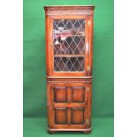 Late 20th century oak floor standing corner cupboard,