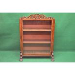 19th century mahogany glazed bookcase having single glazed door with scrolled decorated top opening