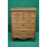 Mahogany batchelors chest having leathered brushing slide over two short and three long graduated