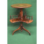 Rosewood inlaid circular occasional revolving book table the top having central inlaid decoration