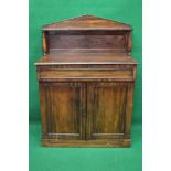 Rosewood chiffonier having raised back with shelf supported by turned columns over single long