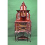 19th century mahogany glazed and mirrored corner cabinet the upper shaped section having four