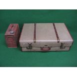 Large travel case labelled Battenbound Motor Luggage, England - 28" x 18.