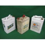 Group of two gallon fuel cans with filler handles for motor boats to comprise: two National Power