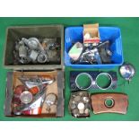 Three boxes of vehicle parts to include: door handles, rear lights,